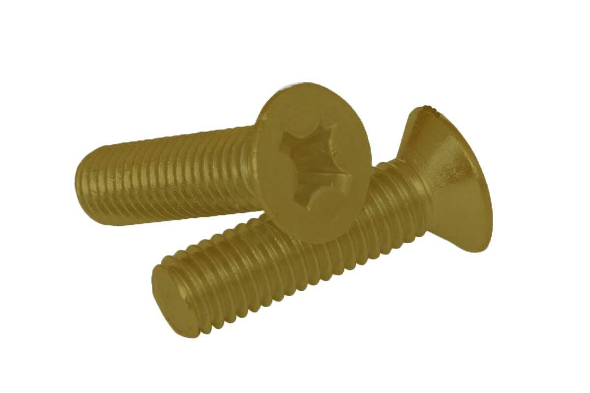 Гвинт, головка потайна M4x12 шліц хрестоподібний (PH), латунь